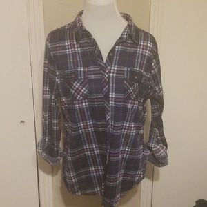 Long sleeve plaid Blouse